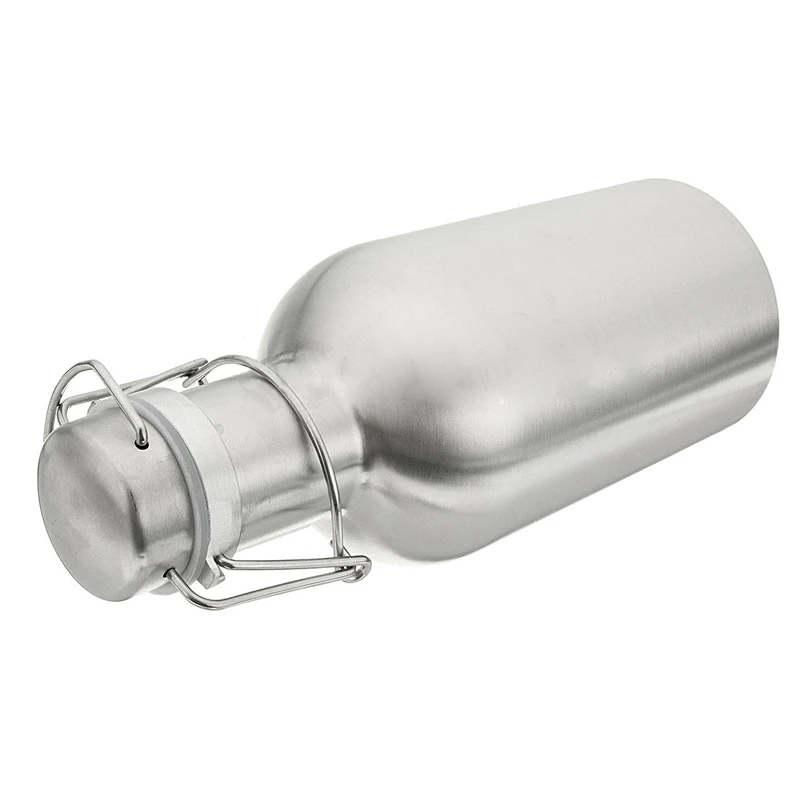 JX-LCLYL 1L/32oz New Stainless Steel Beer Growler Swing Top Beer Bottle Home Brew Tool