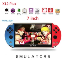 X12 mais jogo de vídeo 7 polegada lcd duplo balancim portátil handheld retro game console vídeo mp5 jogador cartão tf para nes 10000 jogo