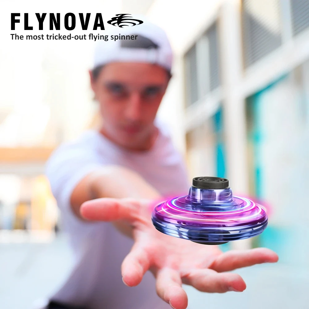 Original FLYNOVA Fidget Spinner Fly UFO Mini Drone Boomerang Magic Hand Controlled Flying Spinner Toy for Kids Adult Official RC Helicopters cheap