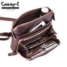 Cobbler Legend, Женская однотонная сумка с несколькими карманами и держатель для карт, Повседневная Натуральная кожа, сумка через плечо, дизайнерские сумки
