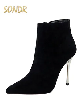 

Ankle boots women's autumn 2019 new Martin boots women's boots winter shoes high heel ankle boots metal heel stiletto shoes