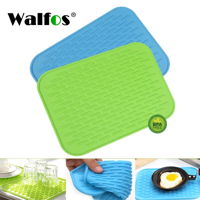 Walfos 1Pc Big Size 30x24cm Multifunctional Pot Mat Silicone Pot Holder- Large Kitchen Silicone Drying Mat-Dish Drying Mat - AliExpress