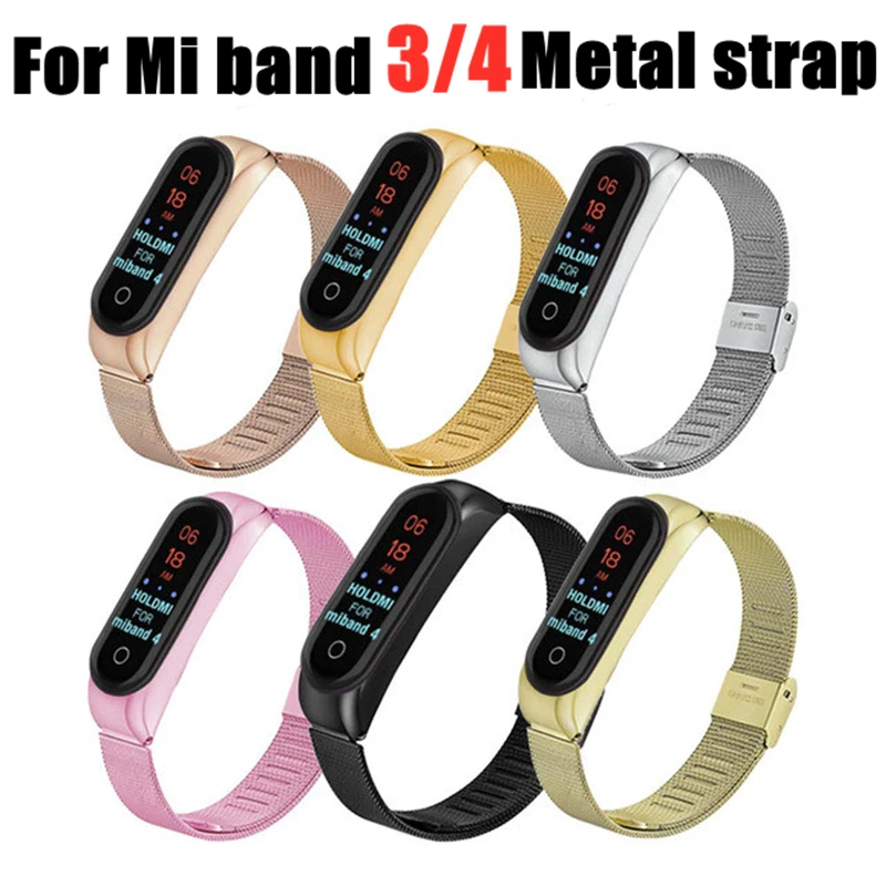 Ремешок для браслета MiBand 4 металлический браслет из нержавеющей стали Xiaomi Mi Band