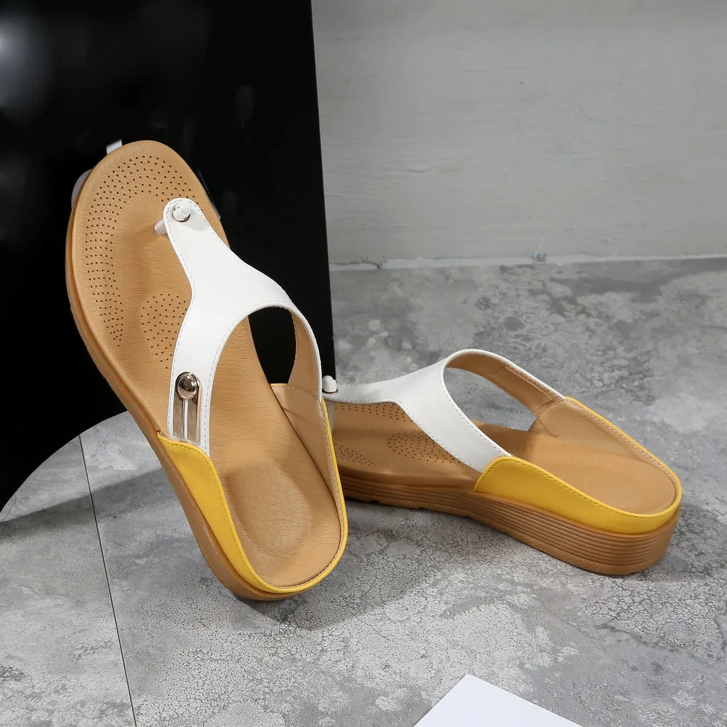 Женские шлепанцы в богемном этническом стиле Летняя женская обувь Пляжные