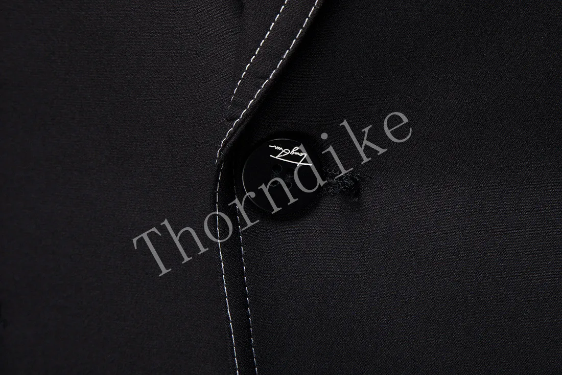 Thorndike/Лидер продаж, белый циркуль, украшенный черным/темно-синим(куртки+ штаны), мужские комплекты костюмов, одежда для свадебной вечеринки, Мужская Рабочая одежда