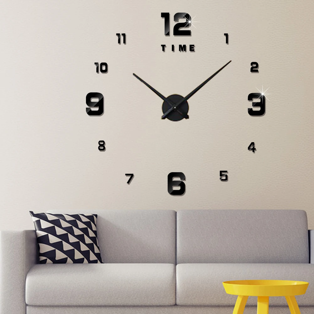 3D Large Wall Clock reloj de pared DIY Quartz Watch Acrylic Mirror Stickers Horloge Murale Home Decor Clocks 2021 Modern Design