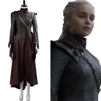 

GOT 5 Daenerys Targaryen Dragonstone PleatherDress Cosplay Costume Full Set Adult Men Women Carnival Costume
