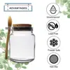 10oz Small Glass Storage Jars with Cork Lids and Spoons Yogurt Containers for Pantry,Baby,Food,Bathroom,Spices,Honey,DIY 3