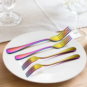 

5 pcs Dinnerware Silverware Sets Rose Gold Matte Stainless Steel kitchen Utensils Cutlery Set