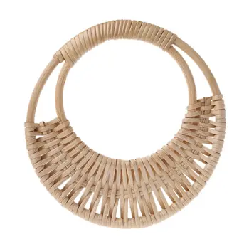 

Wooden Rattan Bag Handle Replacement for DIY Making Purse Handbag Tote Round Rectangle Shaped
