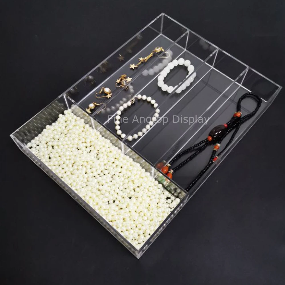 

Fashion Clear Acrylic Diy Finding Case Ring Showing Tray Jewelry Holder Sunglasses Display Bracelet Beads Storage Box Organizer