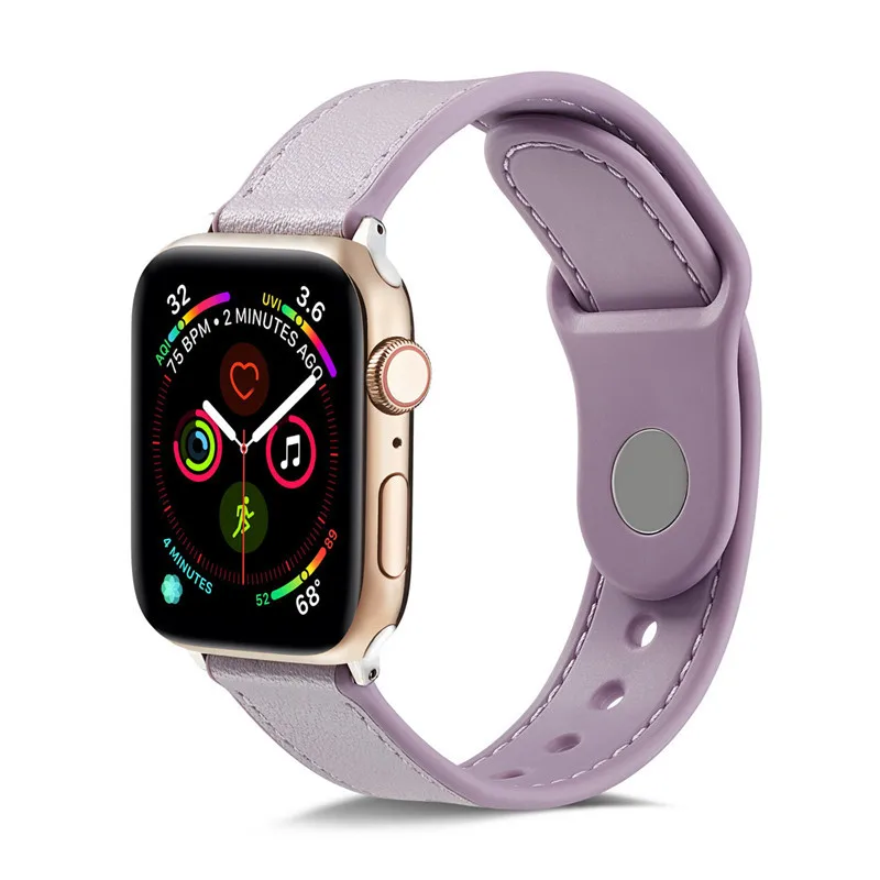 Кожаный чехол+ Силиконовый ремешок для apple watch 5 Группа 44 мм, correa, наручных часов iwatch, ремешок 42 мм, 38 мм, 40 мм ремешок в едином положении во время занятий легкой атлетикой, apple watch 5/4/3 браслет