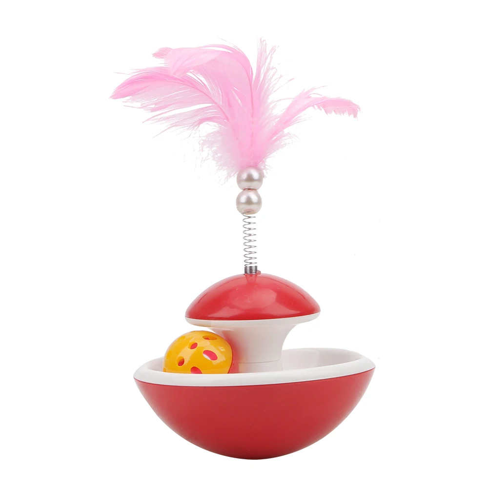 Красный HHOMIN кошка игрушки для животных перовая Шариковая игрушка прокатки царапин шар, кошачьи игрушки массажер развлекательные игрушки - Цвет: Красный