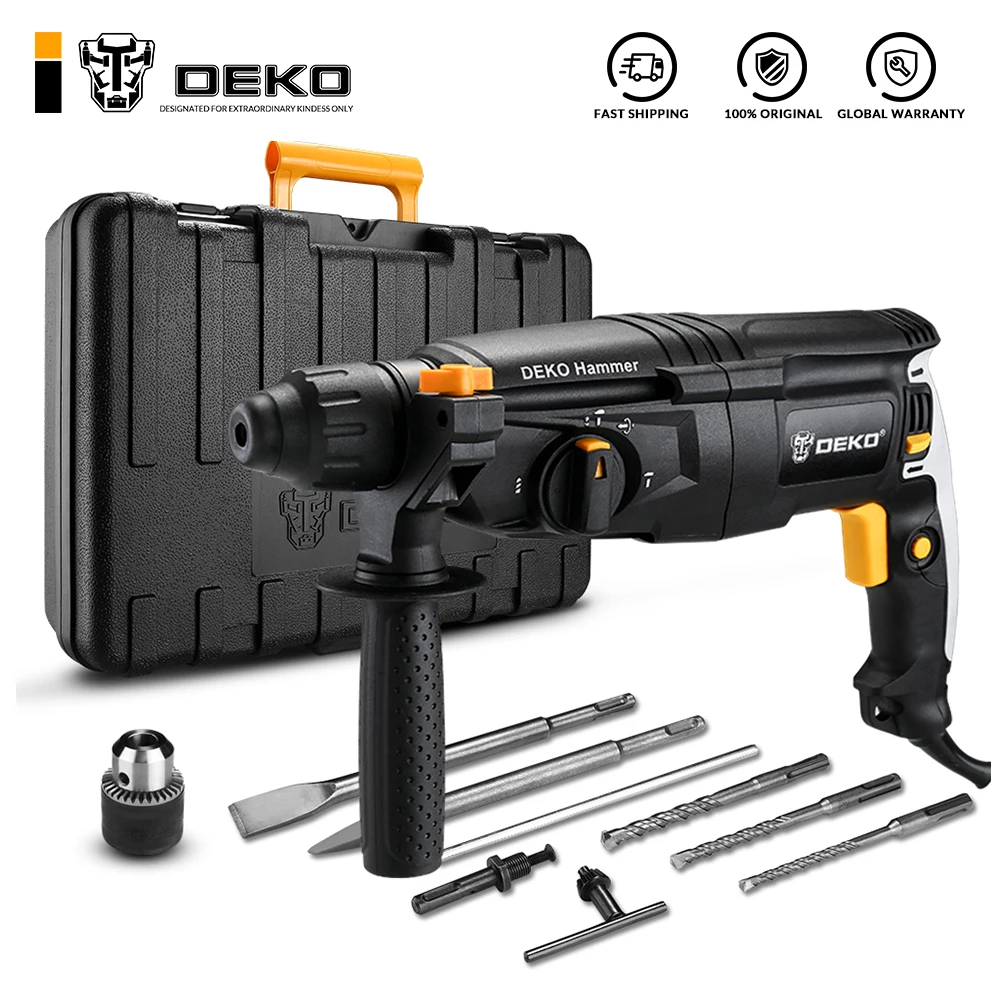 DEKO GJ181 электрический перфоратор переменного тока 220 В 26 мм 4 функции SDS PLUS