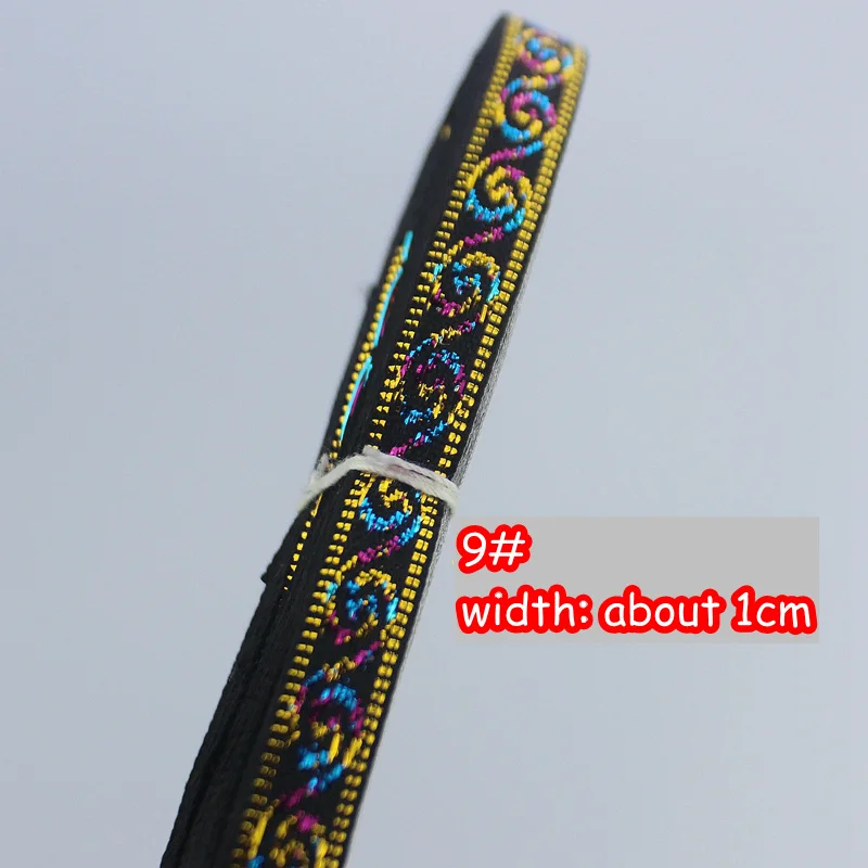 (10)width 1CM 7 ярдов/партия индийская африканская национальная вышитая лента для одежды DIY ручная швейная ткань аксессуар для украшения кружева - Цвет: (10)width 1CM