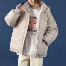 

2021 Winter Puffer Coats Drawstring Tighten Student Shorty Harajuku Jacket Overcoat Women Solid Color Loose Hooded Casual Parkas