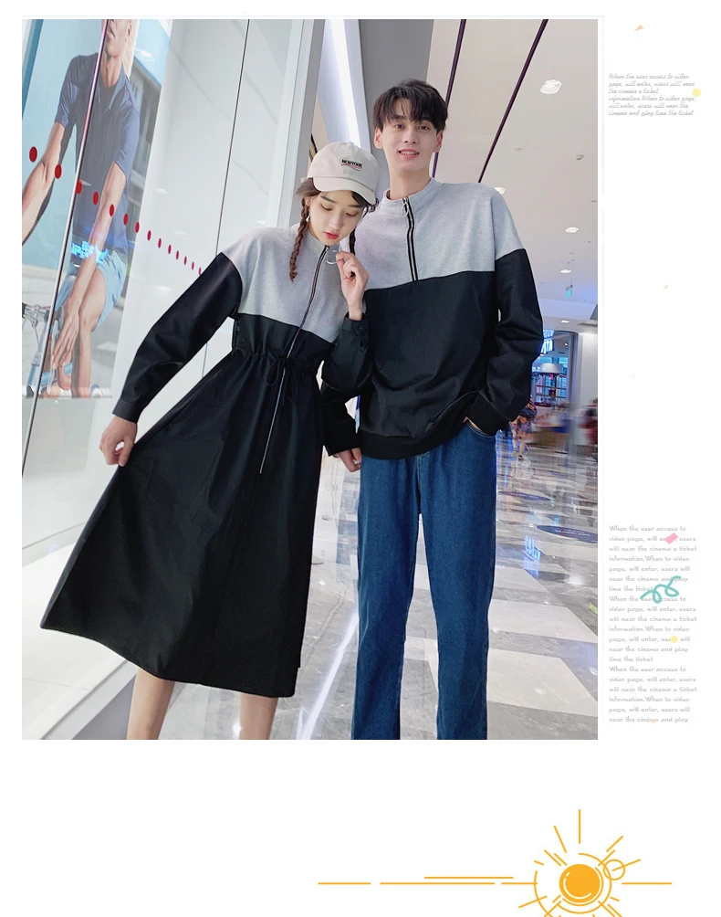 Matching couple Hoodies Sweatshirts Hot Male Female Lovers Clothes Holiday Valentine's Date Casual Zipper Hoodie Dress 2101