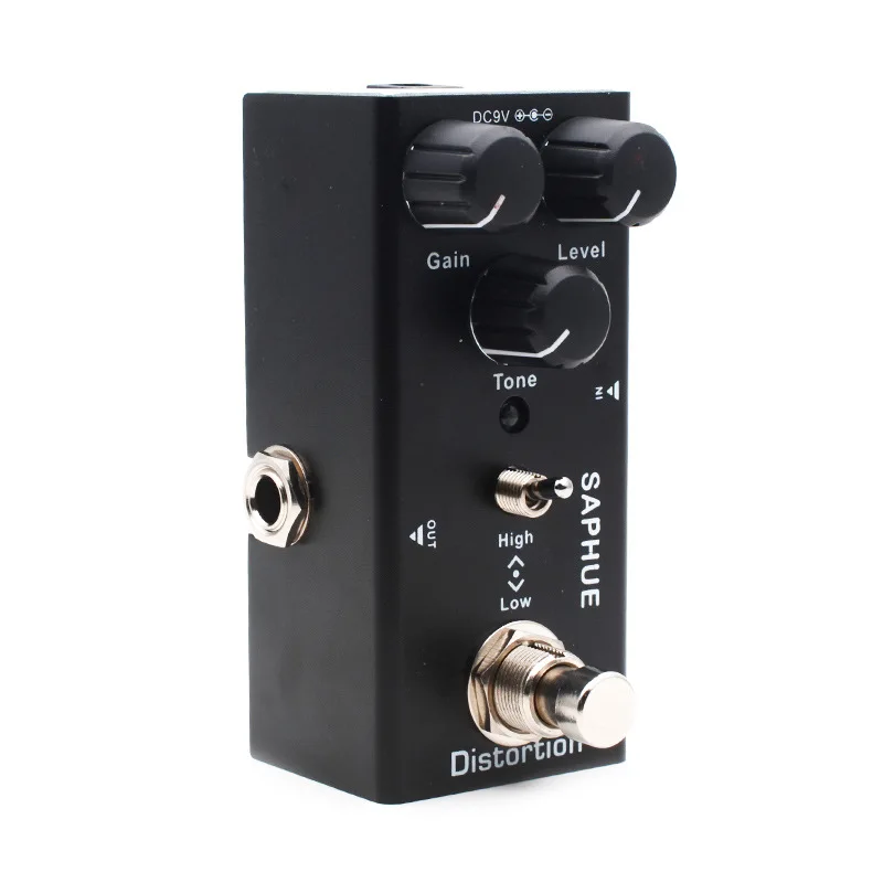 HOT-SAPHUE Electric Guitar Distortion Pedal Gain/Level/Tone Knob High/Low Frequency Effect Mini Single Type DC 9V True Byp | Спорт и