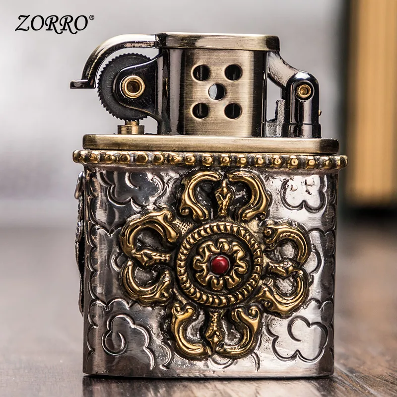 Lighters Not ZippoLighter Sterling Silver Creative Handpaws Grinding Wheels Retro Old Doors Old Style Personality Lighters