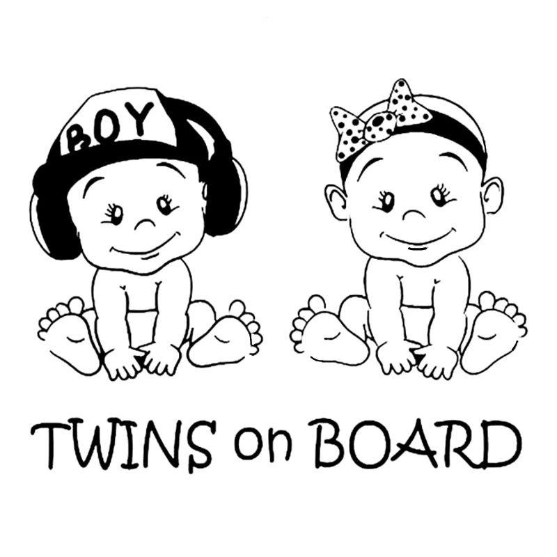 

CS-10227# twins on board funny vinyl car sticker reflective waterproof car decal stickers on truck bumper rear window