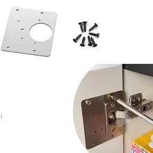 Placa de reparación de bisagra con tornillos de montaje, accesorios de reparación de placa de acero para gabinete, armario, cajón, ventana