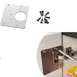 Hinge Repair Plate with Mounting Screws Cabinet Cupboard Furniture Drawer Window Steel Plate Repair Hardware Accessories