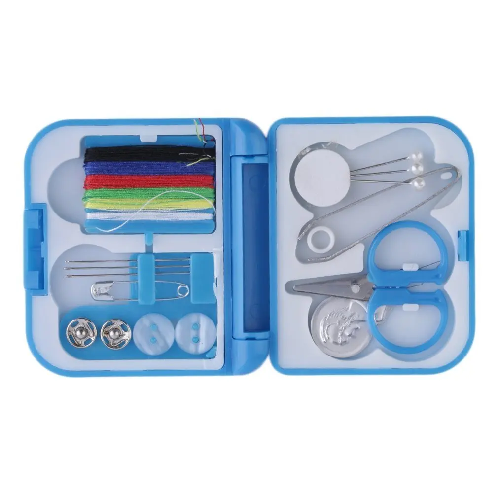 

2020 Complete Sewing Thread Needle Scissor Thimble Mini Plastic Storage Case Sewing Kit Tool