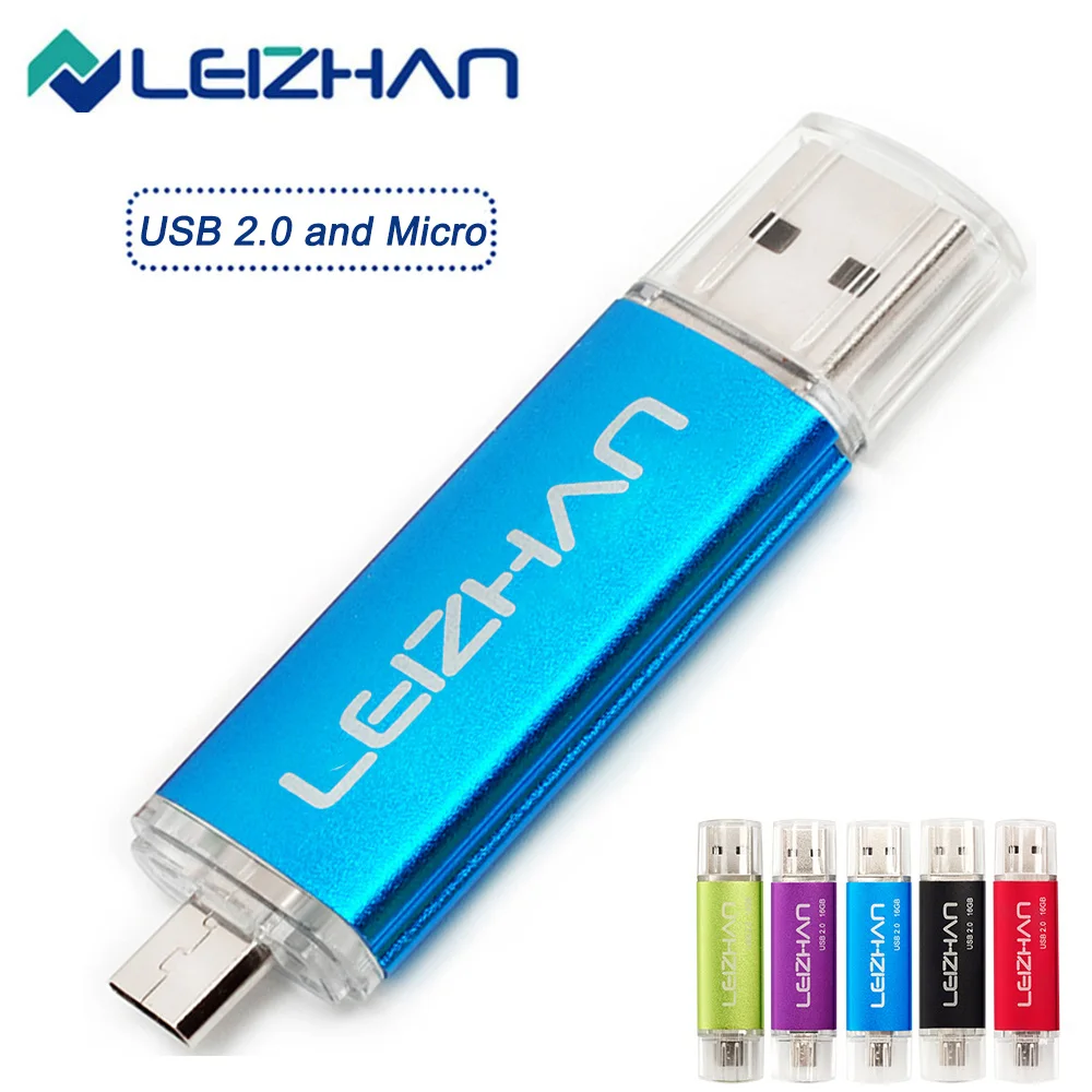 OTG USB флеш накопитель USB2.0 и Micro 128 Гб 64 ГБ 32 16 8 4 для компьютера планшета смартфона