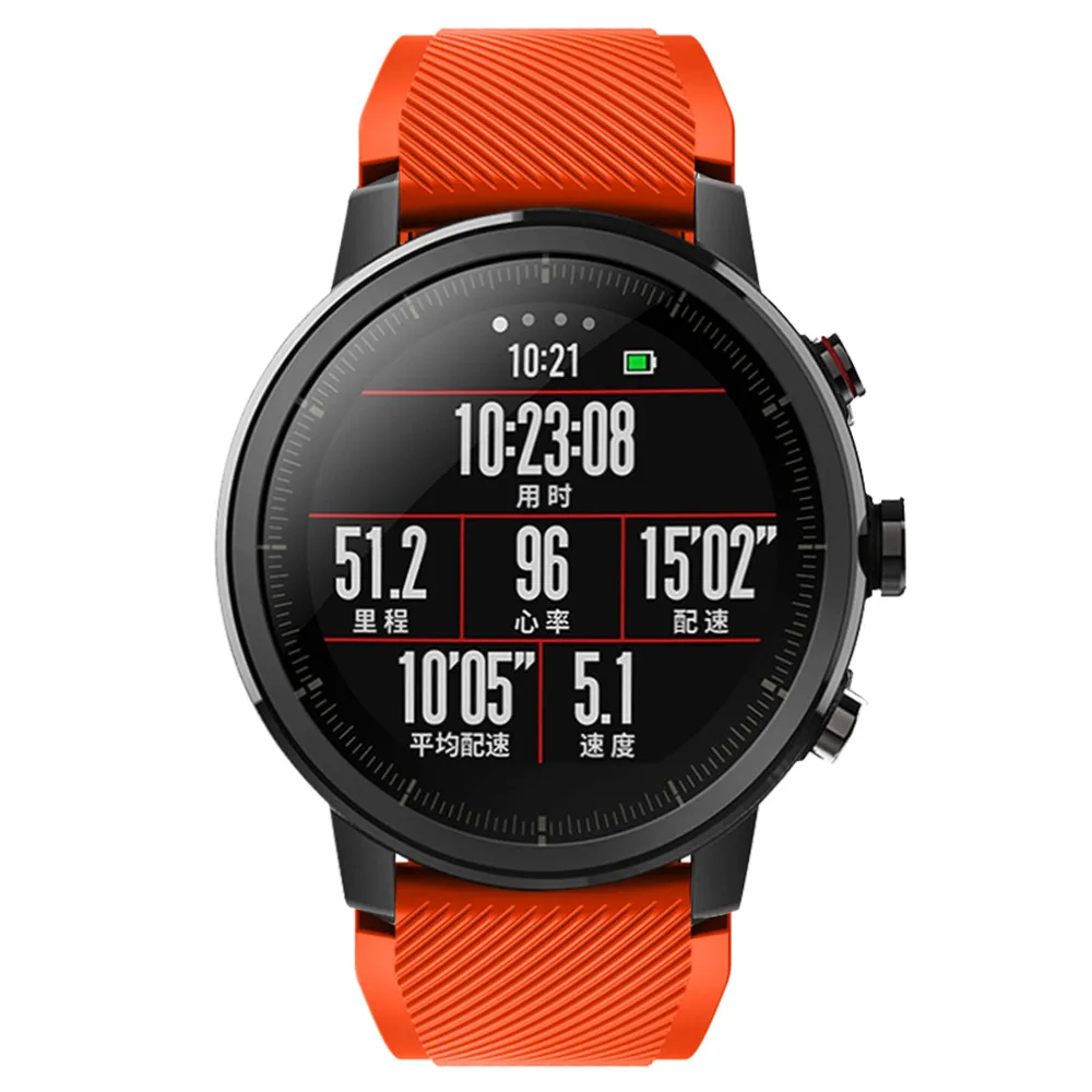Ремешок силиконовый для смарт часов xiaomi huami Amazfit Stratos 2 2s сменный Браслет Samsung S3 Galaxy
