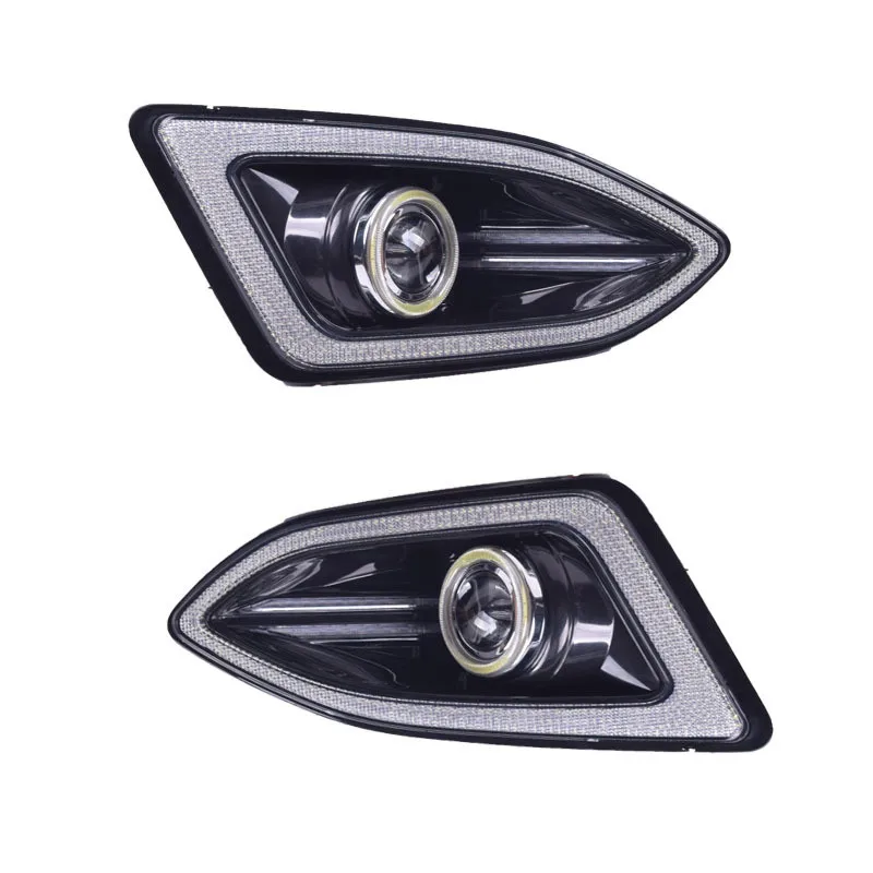  LED daytime running light DRL + COB angel eye + projector lens + halogen fog lamp + turn signal for - 4000131484861
