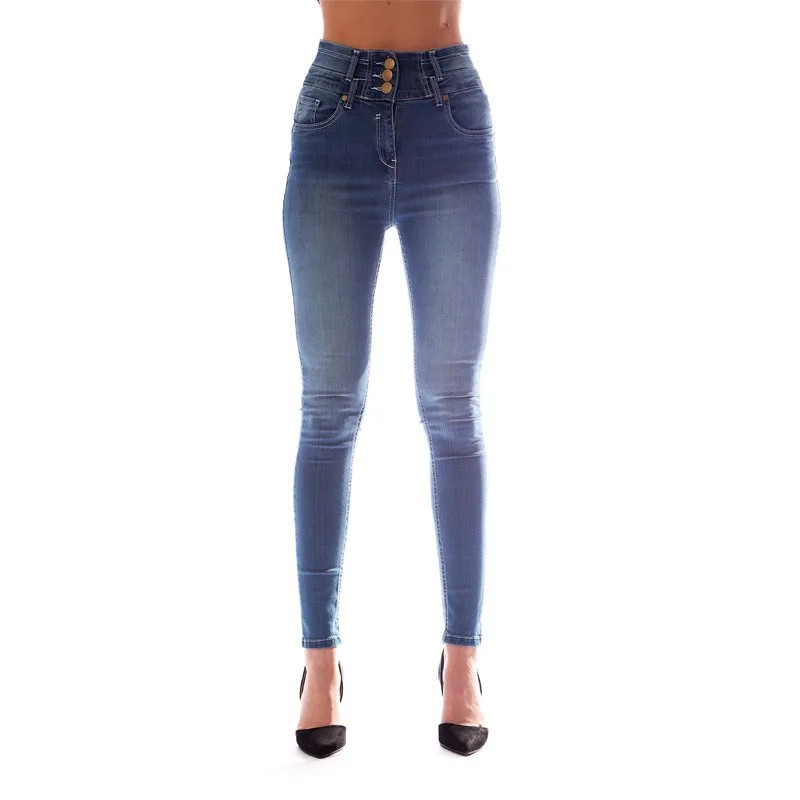 Light blue Новые модные джинсы брюки-карандаш женские джинсы с высокой талией сексуальные Стрейчевые узкие облегающие брюки для женщин джинсы размера плюс - Цвет: Light blue