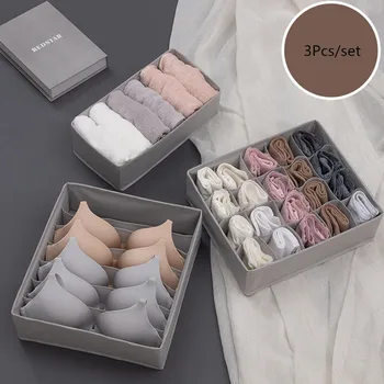 

3pcs/set Multifunction Non-woven Fabric Cloth Underwear Storage Box Socks Bra Orageizer Finishing Boxs TX-360BY