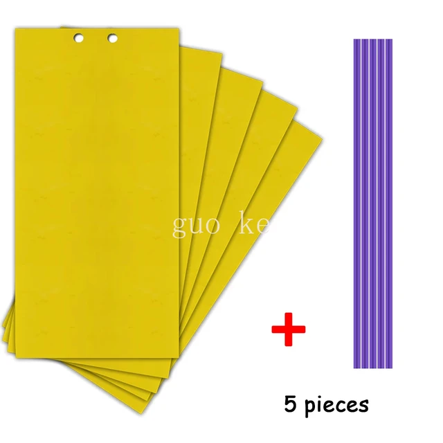 5 db Két Arcpaszta Rovarlemez Kétoldalas Bugrétegű Matricák Ragasztótábla Ragasztócsapdák Sárga Ragadós Rovar Fogó Légykapó - Image 5