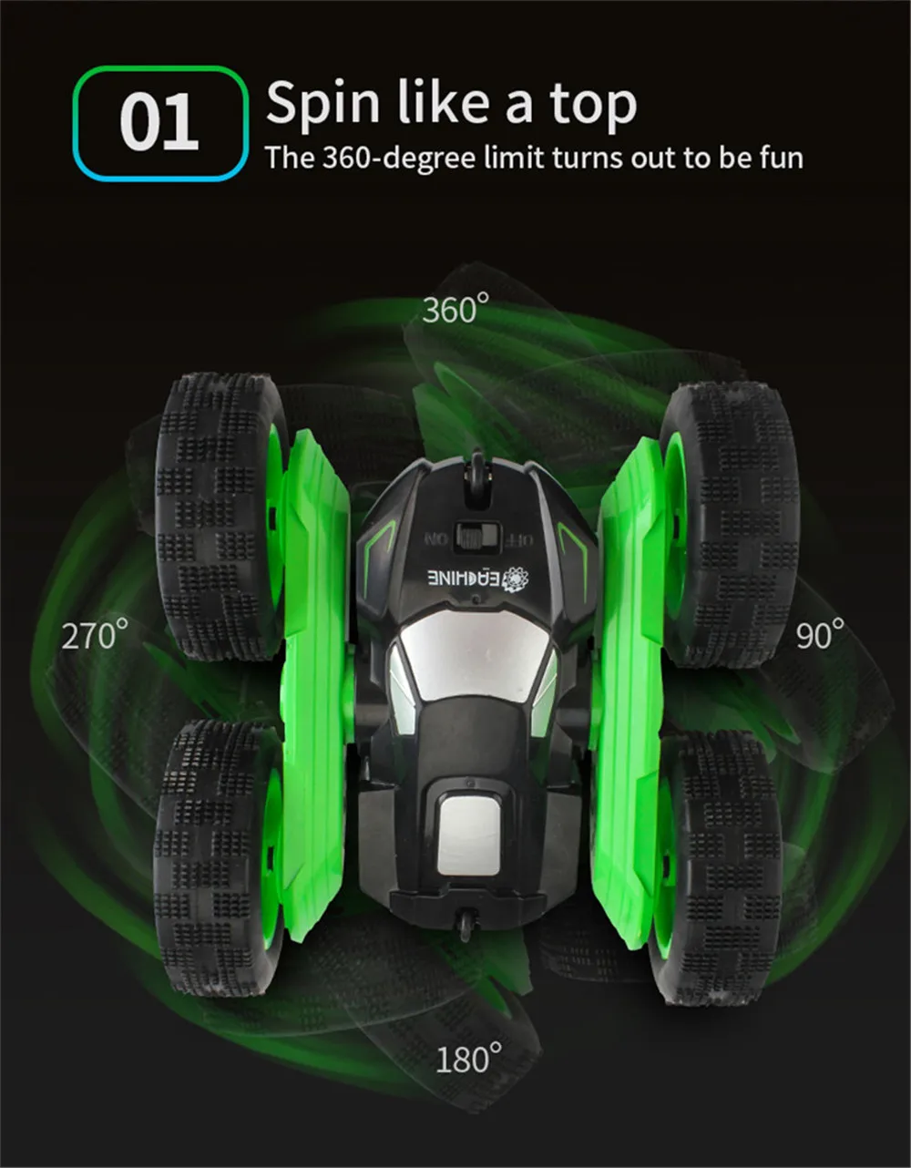 Eachine EC02 Радиоуправляемая машина 2,4 г 4CH 7 км/ч трюк Дрифт деформационный каток автомобиль 360 градусов флип робот модели автомобиля мини RC игрушки подарок