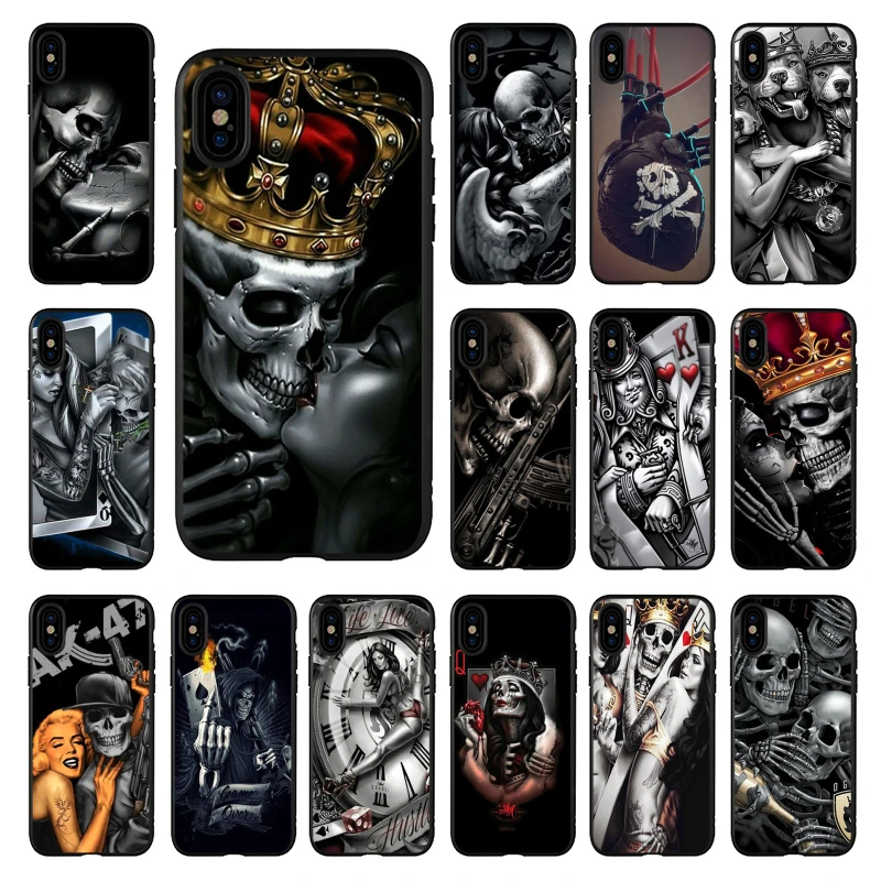 13 pro max case Skeleton Skull Woman Kiss Tattoo Phone CaseFor iphone 13 11 12 Pro Max Case For iphone 13 11 Pro XS MAX X XR SE2 8 7 6 Plus best iphone 13 pro max case iPhone 13 Pro Max