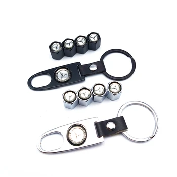 

4PCS Car Accessories metal Wheel Tire Valve Caps for Mercedes benz A B R G Class GLK GLA w204 W251 W463 W176 Accessories