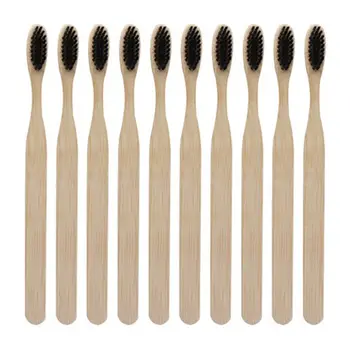 

10PCS Environmentally Wood　Bamboo ToothBrush Bamboo Fibre Wooden Handle Tooth brush Whitening