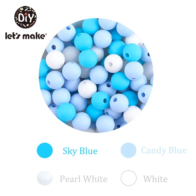 blue series Let'S Make 100 шт. Прорезыватели для зубов 9 мм крошечные стержни для детской кроватки мобильное постельное белье Прорезыватели для зубов игрушки Детские Силиконовые Детские игрушки грызунки - Цвет: blue series