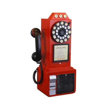 

Miniature figurines Handmade retro make old telephone model bar cafe wall hanging photography props home decoration accessories