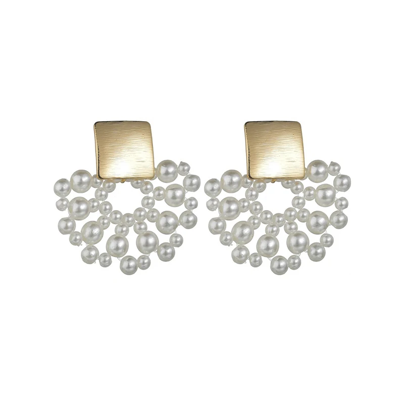 

Bohemia Women Hanging Earring Fashion Imitation Pearls Geometric Ear Drop Pendant Earrings Trendy Gifts Jewelry For Female