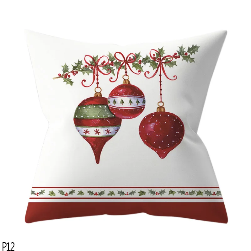 P12 bell 1 шт. 45*45 см Санта-Клаус Merry Christmas Наволочки Чехол новогодний домашний диван Автомобильная подушка Декоративные Чехлы для подушек - Цвет: P12 bell