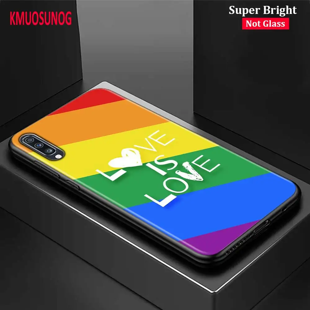 

Black Cover Gay Lesbian LGBT Rainbow for Samsung Galaxy A70 A90 A80 A60 A50 A40 A30S A20E A20S A10 Phone Case