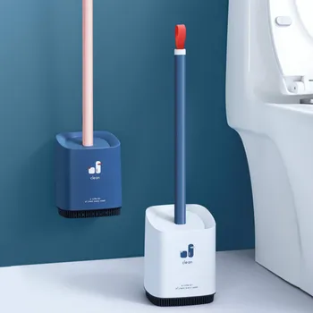 

Wall Mounted Toilet Brush Silicone Cute Set Cleaning Toilet Brush Hanging Modern Accessori Bagno Bathroom Supplies DE50MT