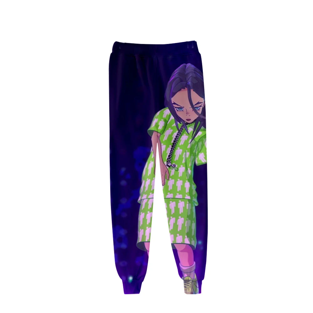 Повседневные брюки Billie Eilish3D, популярные брюки для мужчин и женщин, модные новые осенне-зимние удобные спортивные штаны с 3D принтом для мальчиков и девочек