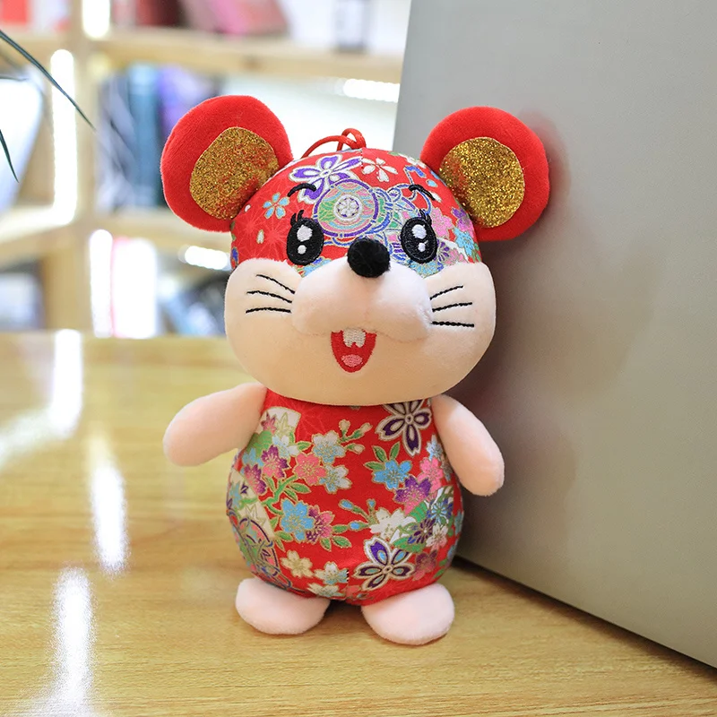 Q Год мышь год Kawaii Мини Китай Lucky Rat плюшевая мышь в Танг костюм мягкие игрушки китайский год вечерние украшения подарок - Цвет: Q