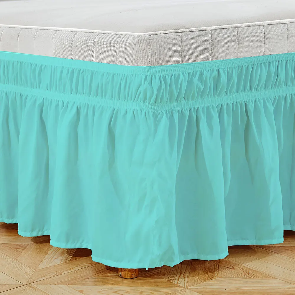 Light blue 8 цветов, модная однотонная эластичная юбка для кровати, без морщин, с рюшами, для близнецов, королев, королевы, кровати, юбки - Цвет: Light blue
