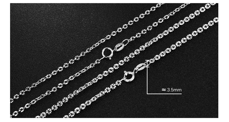 Ha9ce3b4ee7e04872aa6e0b68986c38d0G 925 Sterling Silver Rose Gold Platinum Color O-chain Long 40, 45, 50, 60, 70, 80cm Wide 2.5, 3mm Shine Necklace Fashion Gift Mallzona