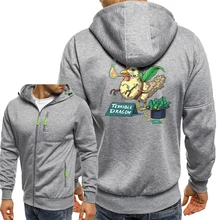 Errible dragão dos desenhos animados gráficos hoodies dos homens casual zíper moletons moles harajuku solto outerwear masculino hip hop moda jaquetas
