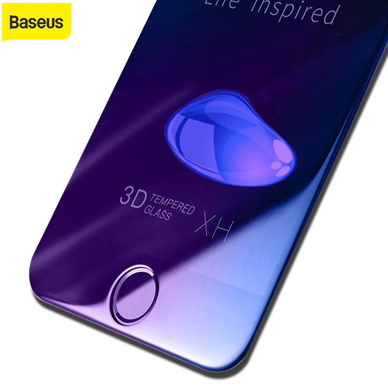 Ультратонкая защитная пленка из закаленного стекла Baseus 0 2 мм 9H для iPhone 7 полное