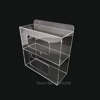 Clear Wall Mount Acrylic Double Side Loading Glove Box Dispenser Holder 10" Width x 11" Height x 4" Depth 2